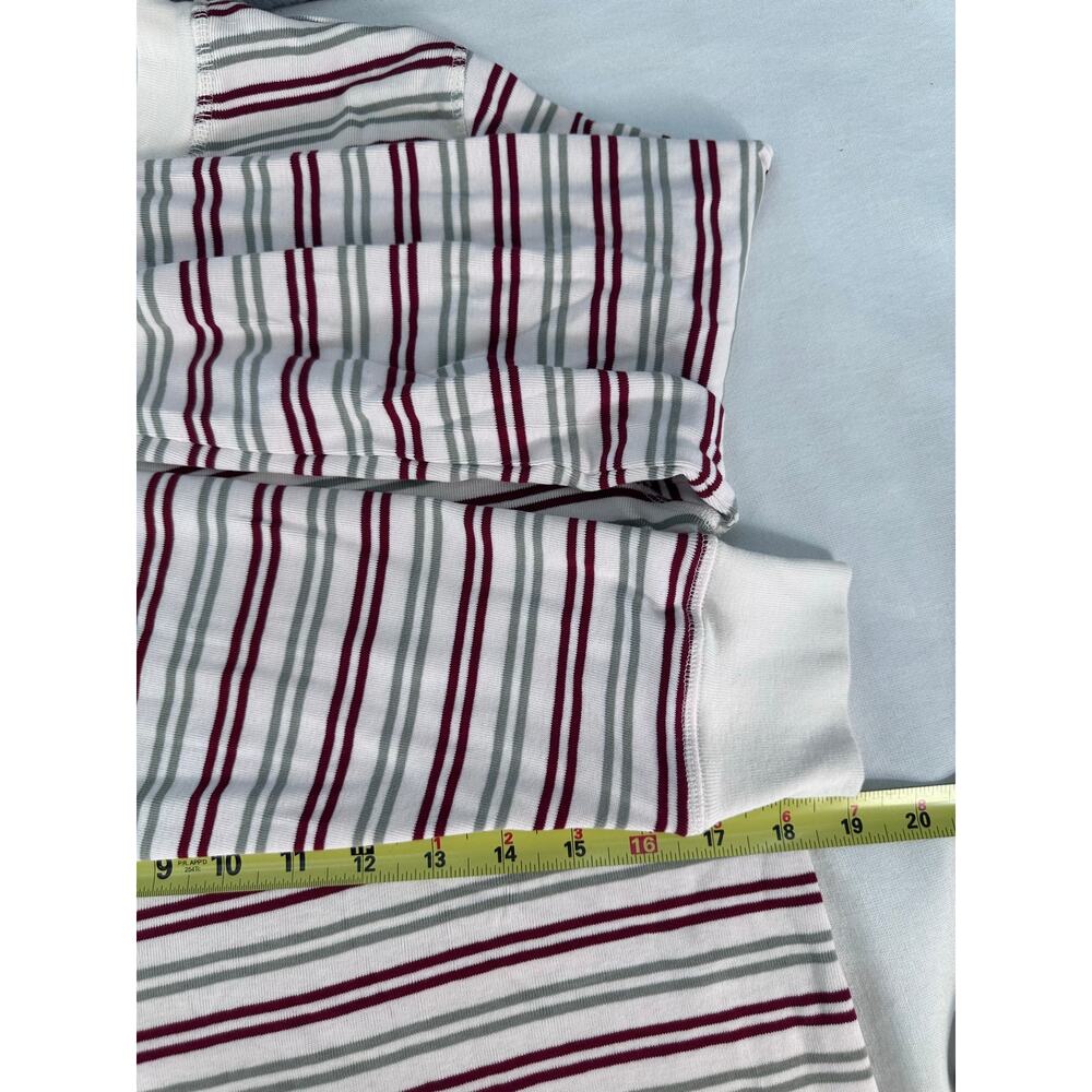 Pact Womens M Striped Red White Green Organic Cotton LS/Pant Jogger Pajama Set - Picture 8 of 15
